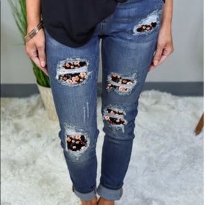 flower patch jeans